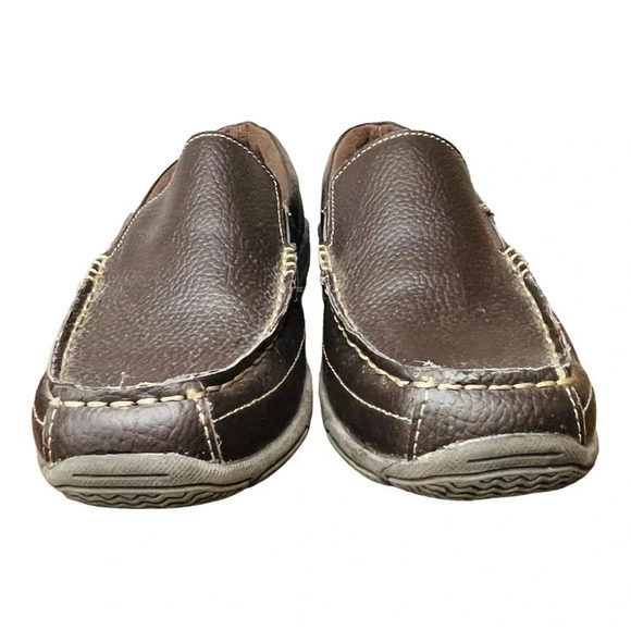Perry Ellis America Brown Leather Loafers Slip On Men Size 8.5 - Picture 5 of 11
